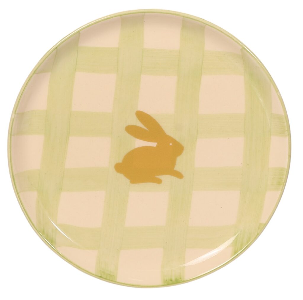 PRATO RED.LISO MN VERDE XADREZ DOURADO EASTER