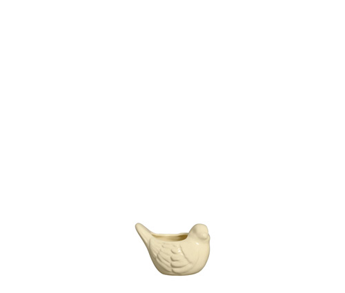 CACHEPOT PASSARO PQ ALGODÃO DOCE CREME